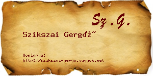 Szikszai Gergő névjegykártya